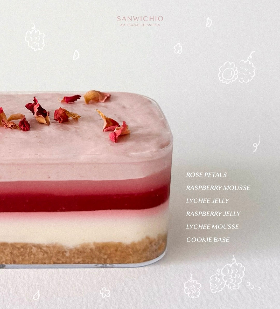 Lychee Raspberry Jelly Mousse