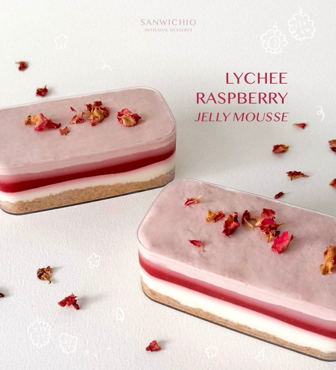 Lychee Raspberry Jelly Mousse