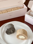 Black Sesame Mochi Cake Roll