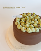 Pistachio 70 Dark Choc Mochi Wholecake